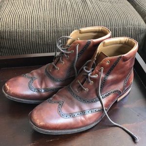 Cole Haan burgundy brogue boots